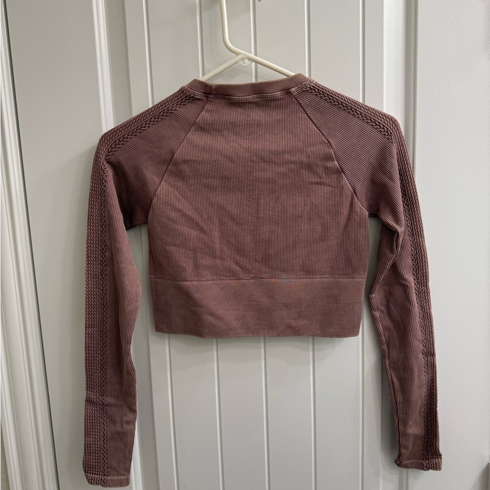 Aerie Offline Big Chill Ribbed Long Sleeve Crop Top sz XS - Picture 8 of 8